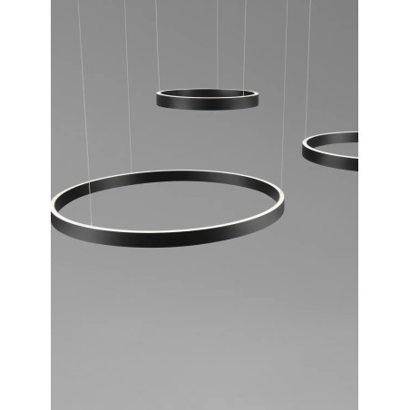 Lampa wisząca 3 ringi - ściemniacz triac Giotto 40/60/80cm LED 3000K czarna