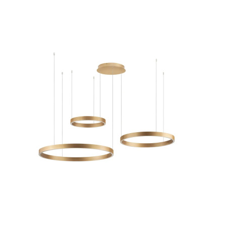 Lampa wisząca 3 ringi - ściemniacz triac Giotto 40/60/80cm LED 3000K szczotkowane złoto