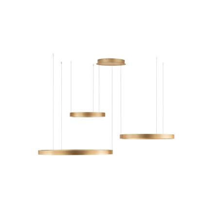 Lampa wisząca 3 ringi - ściemniacz triac Giotto 40/60/80cm LED 3000K szczotkowane złoto