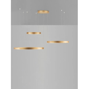 Lampa wisząca 3 ringi - ściemniacz triac Giotto 40/60/80cm LED 3000K szczotkowane złoto