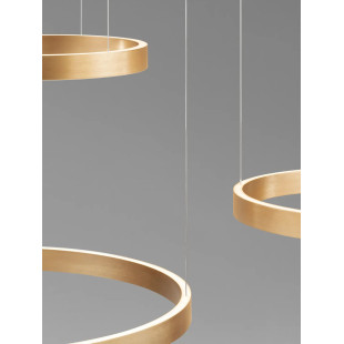 Lampa wisząca 3 ringi - ściemniacz triac Giotto 40/60/80cm LED 3000K szczotkowane złoto