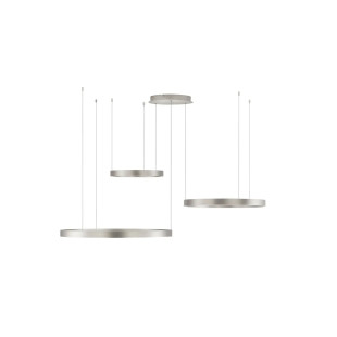 Lampa wisząca 3 ringi - ściemniacz triac Giotto 40/60/80cm LED 3000K szczotkowany srebrny