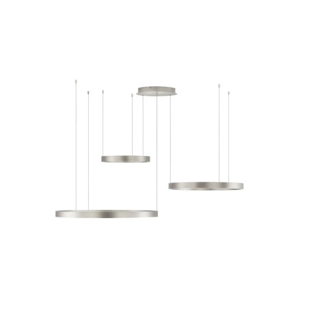 Lampa wisząca 3 ringi - ściemniacz triac Giotto 40/60/80cm LED 3000K szczotkowany srebrny