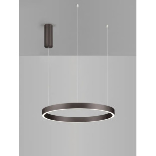 Lampa wisząca okrągła ring - ściemniacz triac Giotto 60cm LED 3000K szczotkowany brąz