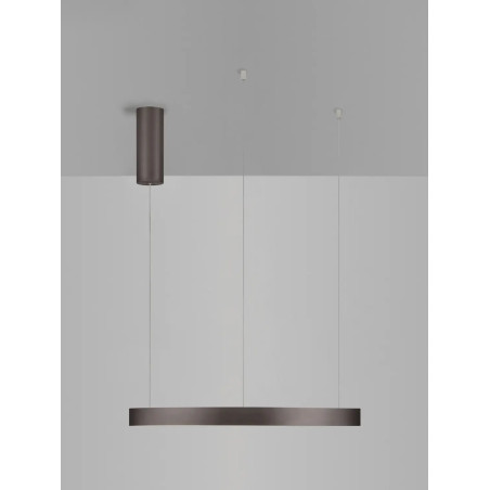 Lampa wisząca okrągła ring - ściemniacz triac Giotto 60cm LED 3000K szczotkowany brąz