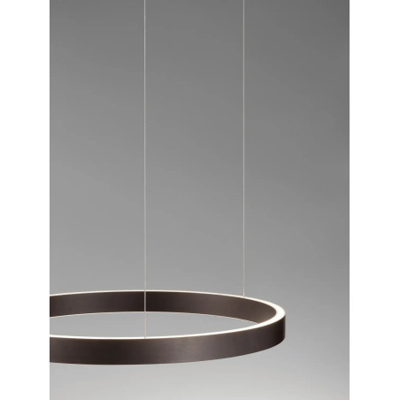 Lampa wisząca okrągła ring - ściemniacz triac Giotto 60cm LED 3000K szczotkowany brąz