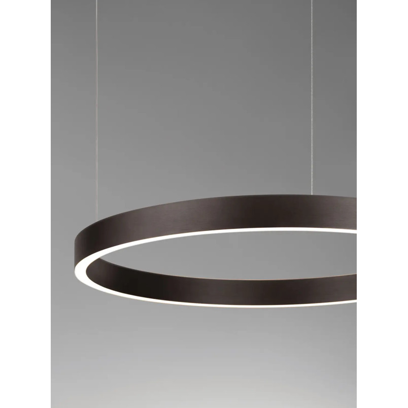 Lampa wisząca okrągła ring - ściemniacz triac Giotto 60cm LED 3000K szczotkowany brąz