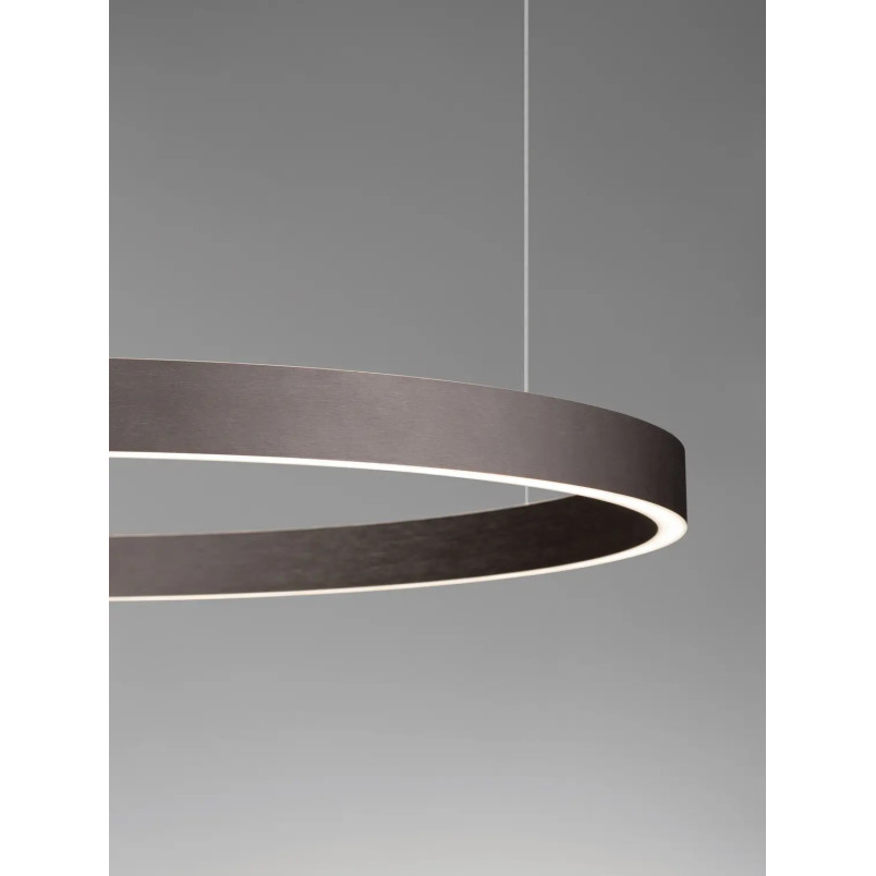 Lampa wisząca okrągła ring - ściemniacz triac Giotto 80cm LED 3000K szczotkowany brąz