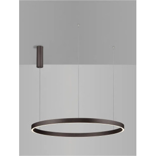 Lampa wisząca okrągła ring - ściemniacz triac Giotto 98cm LED 3000K szczotkowany brąz