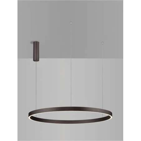 Lampa wisząca okrągła ring - ściemniacz triac Giotto 98cm LED 3000K szczotkowany brąz