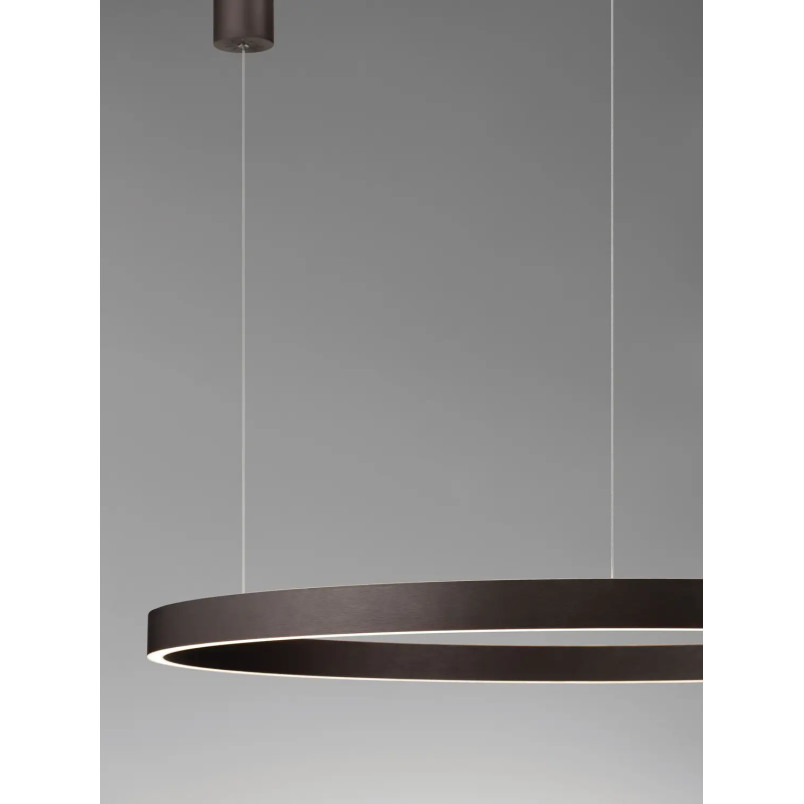 Lampa wisząca okrągła ring - ściemniacz triac Giotto 98cm LED 3000K szczotkowany brąz