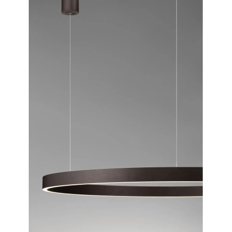 Lampa wisząca okrągła ring - ściemniacz triac Giotto 98cm LED 3000K szczotkowany brąz