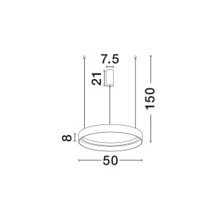 Lampa wisząca ring - ściemniacz triac Marzi 50cm LED CCT 2700-4000K biała