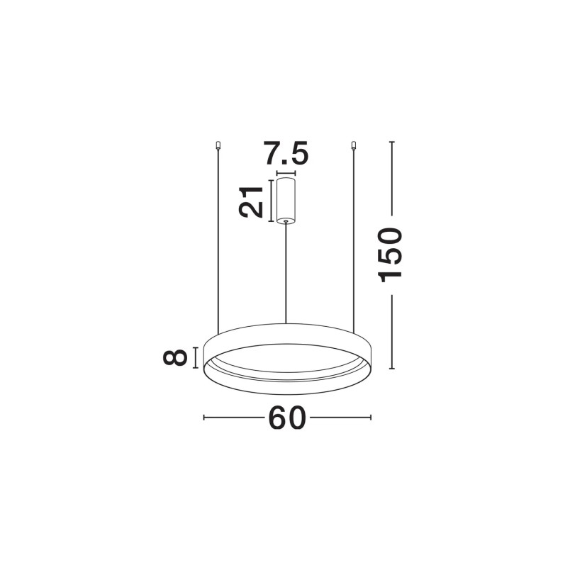 Lampa wisząca ring - ściemniacz triac Marzi 60cm LED CCT 2700-4000K biała