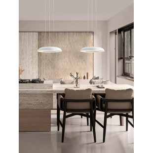Lampa wisząca modern z płaskim kloszem Supino 40cm LED 2700-4000K biała