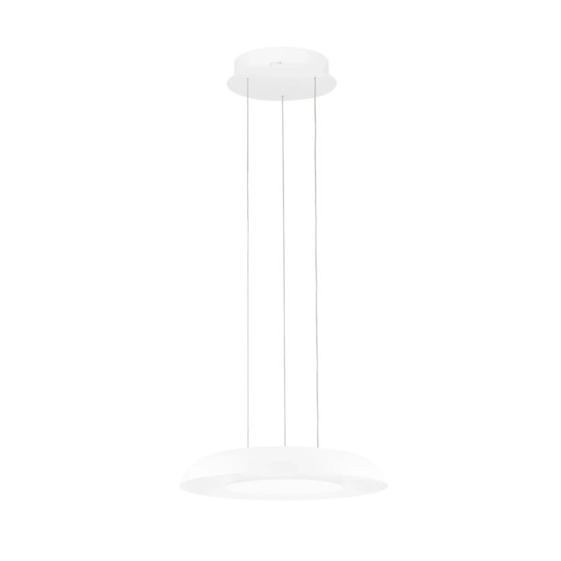 Lampa wisząca modern z płaskim kloszem Supino 40cm LED 2700-4000K biała