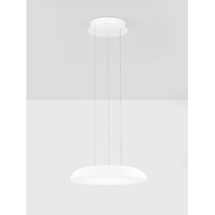 Lampa wisząca modern z płaskim kloszem Supino 40cm LED 2700-4000K biała