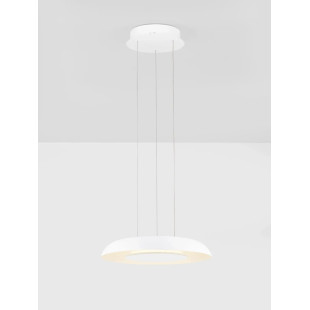 Lampa wisząca modern z płaskim kloszem Supino 40cm LED 2700-4000K biała