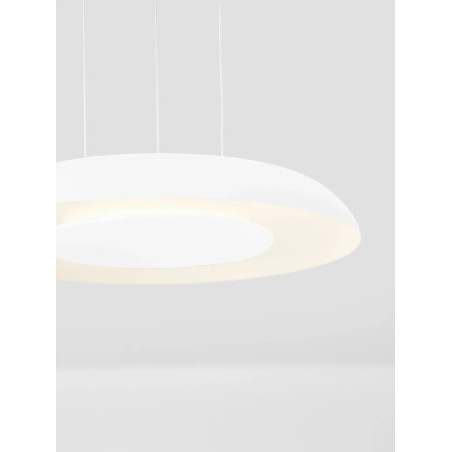 Lampa wisząca modern z płaskim kloszem Supino 40cm LED 2700-4000K biała