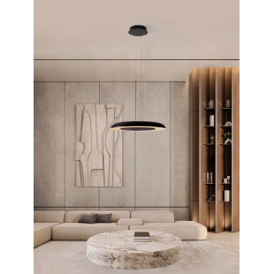 Lampa wisząca modern z płaskim kloszem Supino 60cm LED 2700-4000K czarno-biała