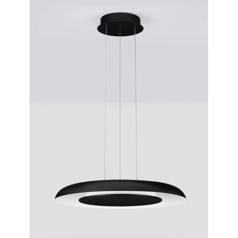 Lampa wisząca modern z płaskim kloszem Supino 60cm LED 2700-4000K czarno-biała
