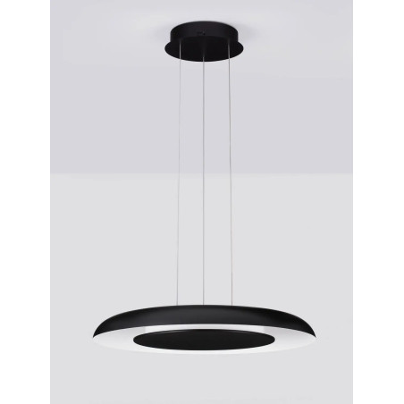 Lampa wisząca modern z płaskim kloszem Supino 60cm LED 2700-4000K czarno-biała