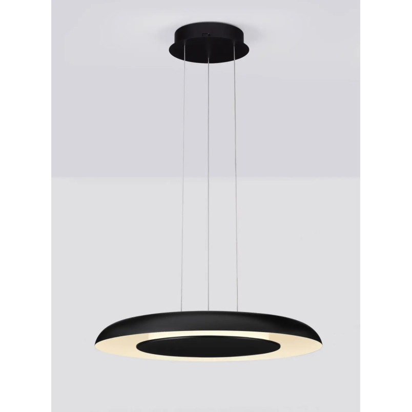 Lampa wisząca modern z płaskim kloszem Supino 60cm LED 2700-4000K czarno-biała
