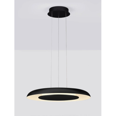 Lampa wisząca modern z płaskim kloszem Supino 60cm LED 2700-4000K czarno-biała
