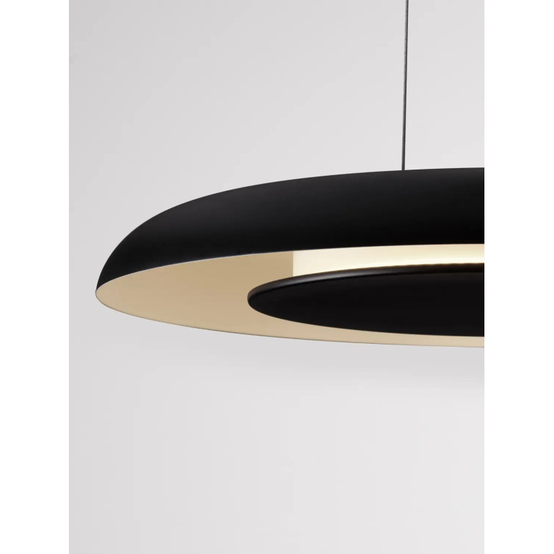 Lampa wisząca modern z płaskim kloszem Supino 60cm LED 2700-4000K czarno-biała