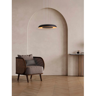 Lampa wisząca modern z płaskim kloszem Supino 40cm LED 2700-4000K czarno-biała