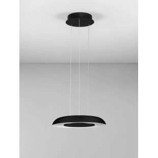 Lampa wisząca modern z płaskim kloszem Supino 40cm LED 2700-4000K czarno-biała