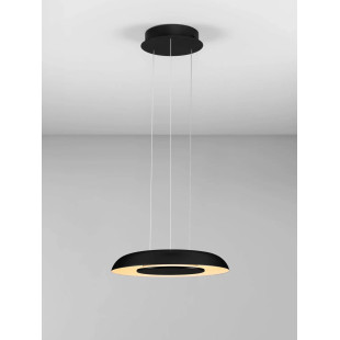 Lampa wisząca modern z płaskim kloszem Supino 40cm LED 2700-4000K czarno-biała