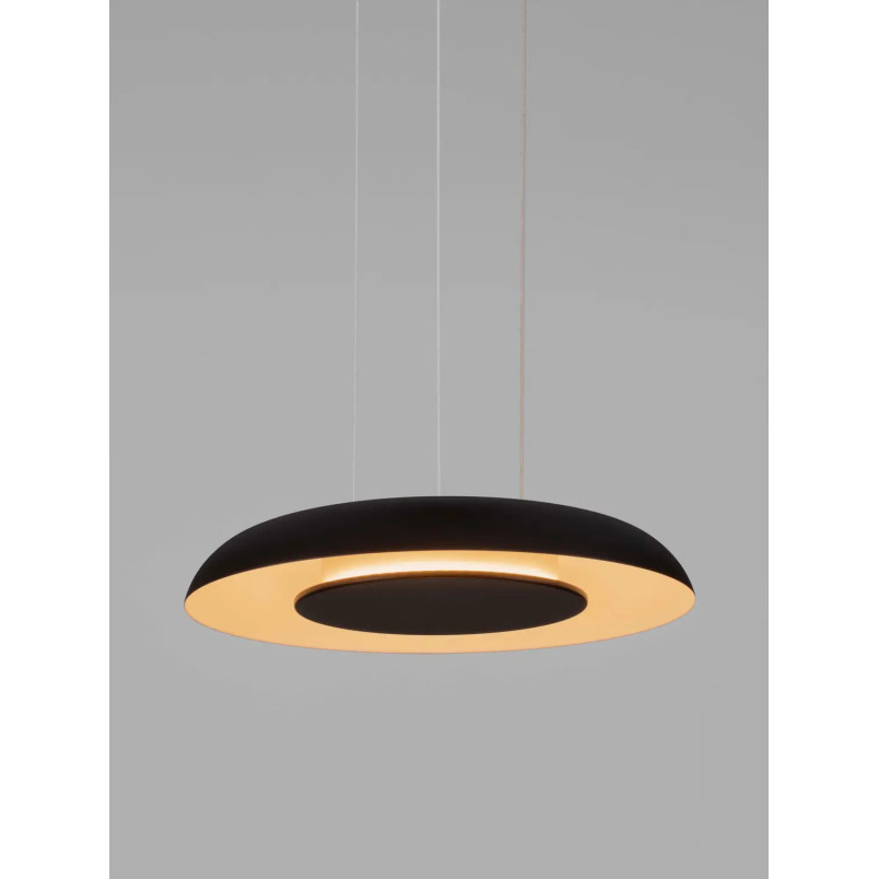 Lampa wisząca modern z płaskim kloszem Supino 40cm LED 2700-4000K czarno-biała