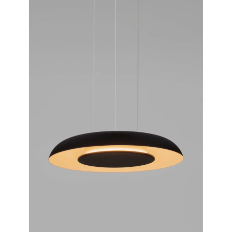 Lampa wisząca modern z płaskim kloszem Supino 40cm LED 2700-4000K czarno-biała