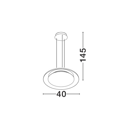 Lampa wisząca modern z płaskim kloszem Supino 40cm LED 2700-4000K czarno-biała