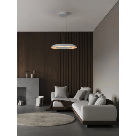 Lampa wisząca modern z płaskim kloszem Supino 60cm LED 2700-4000K biała