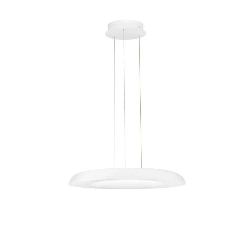 Lampa wisząca modern z płaskim kloszem Supino 60cm LED 2700-4000K biała