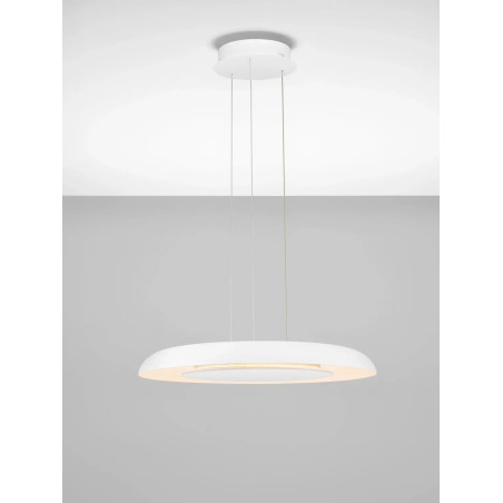 Lampa wisząca modern z płaskim kloszem Supino 60cm LED 2700-4000K biała