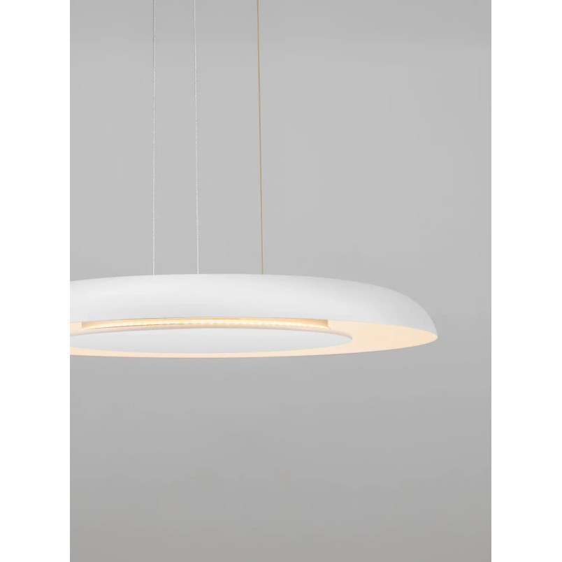 Lampa wisząca modern z płaskim kloszem Supino 60cm LED 2700-4000K biała