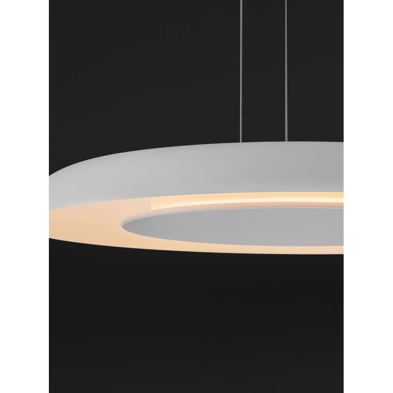 Lampa wisząca modern z płaskim kloszem Supino 60cm LED 2700-4000K biała