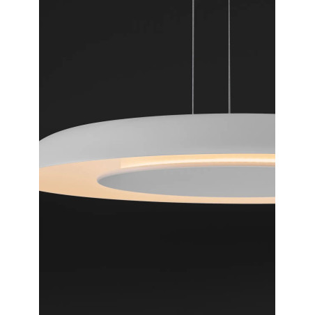 Lampa wisząca modern z płaskim kloszem Supino 60cm LED 2700-4000K biała