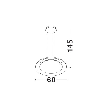 Lampa wisząca modern z płaskim kloszem Supino 60cm LED 2700-4000K biała