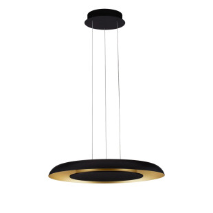 Lampa wisząca modern z płaskim kloszem Supino 60cm LED 2700-4000K czarny / szczotkowane złoto