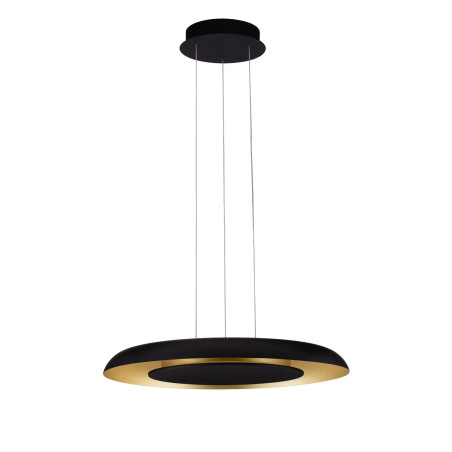 Lampa wisząca modern z płaskim kloszem Supino 60cm LED 2700-4000K czarny / szczotkowane złoto