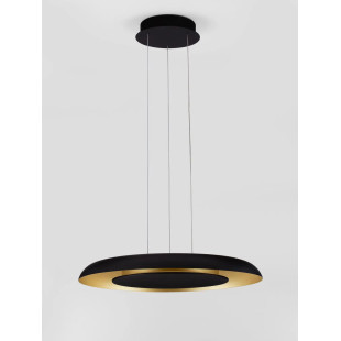 Lampa wisząca modern z płaskim kloszem Supino 60cm LED 2700-4000K czarny / szczotkowane złoto