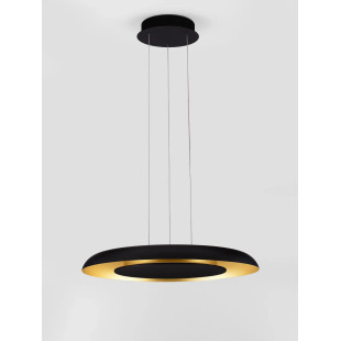 Lampa wisząca modern z płaskim kloszem Supino 60cm LED 2700-4000K czarny / szczotkowane złoto