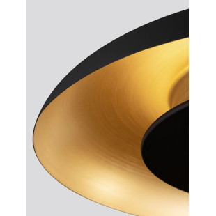 Lampa wisząca modern z płaskim kloszem Supino 60cm LED 2700-4000K czarny / szczotkowane złoto