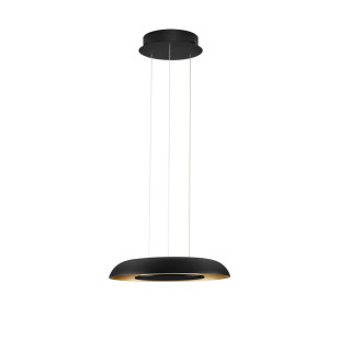 Lampa wisząca modern z płaskim kloszem Supino 40cm LED 2700-4000K czarny / szczotkowane złoto