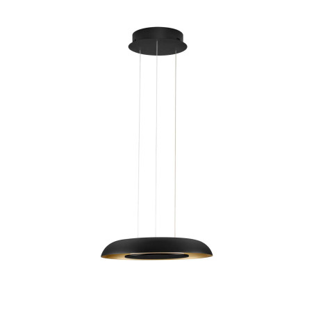 Lampa wisząca modern z płaskim kloszem Supino 40cm LED 2700-4000K czarny / szczotkowane złoto