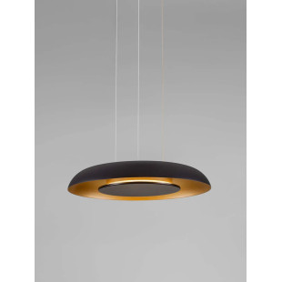 Lampa wisząca modern z płaskim kloszem Supino 40cm LED 2700-4000K czarny / szczotkowane złoto